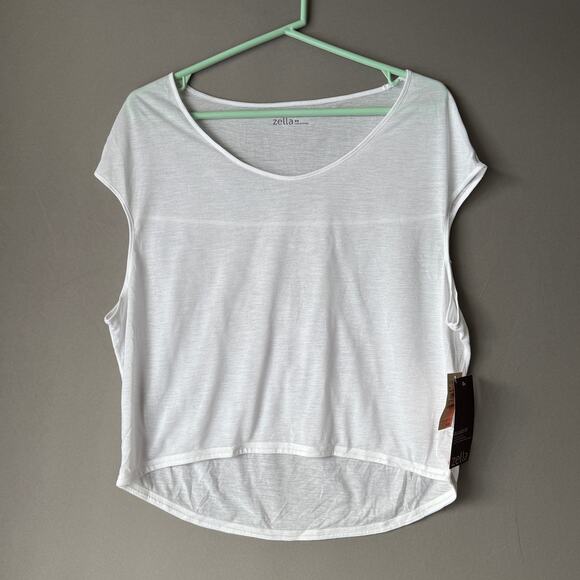 Zella Top XS White‎ Relaxed Fit NWT - Picture 1 of 9